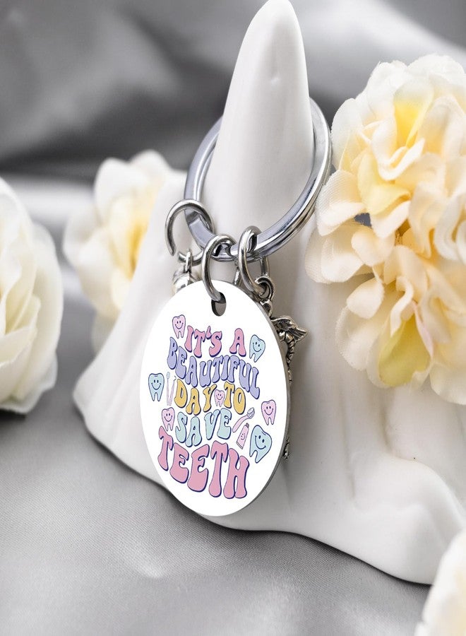 MOEXUKO Dental Assistant Accessories Dental Hygienist Gifts Dentist Assistant Keychain Dentist Appreciation Gifts for Women Friends Coworkers Birthday Thanksgiving Christmas Gift Teeth Themed Keyring - Image 4